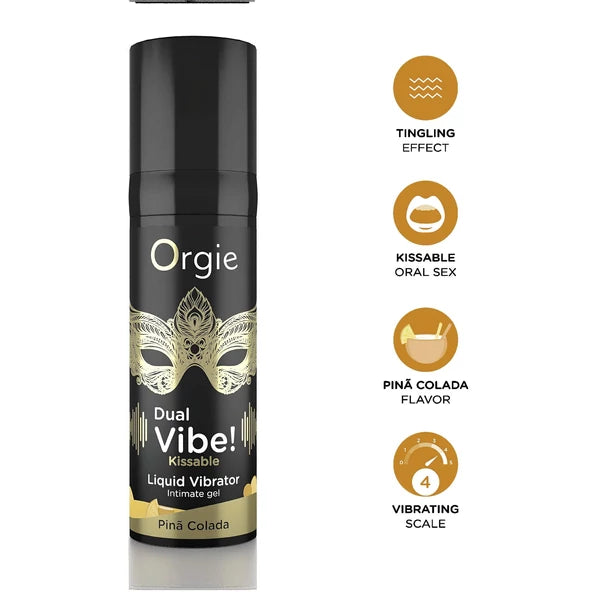 ORGIE DUAL VIBE! - FOLYÉKONY VIBRÁTOR - PINÃ COLADA (15ML)