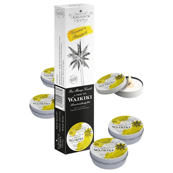 PETITS JOUJOUX WAIKIKI MASSZÁZSGYERTYA - KÓKUSZ-ANANÁSZ (5X43ML)