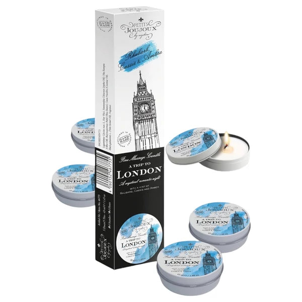 PETITS JOUJOUX LONDON MASSZÁZSGYERTYA - REBARBARA-AMBER (5X43ML)