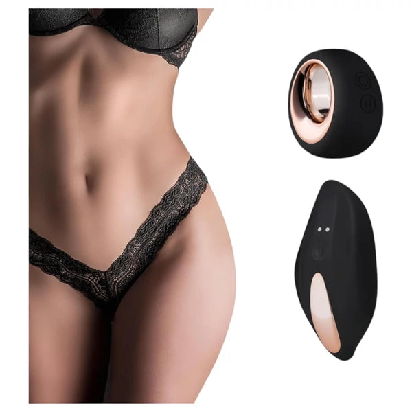 PANTYREBEL - AKKUS, RÁDIÓS VIBRÁCIÓS CSIPKE TANGA - FEKETE (S-L)